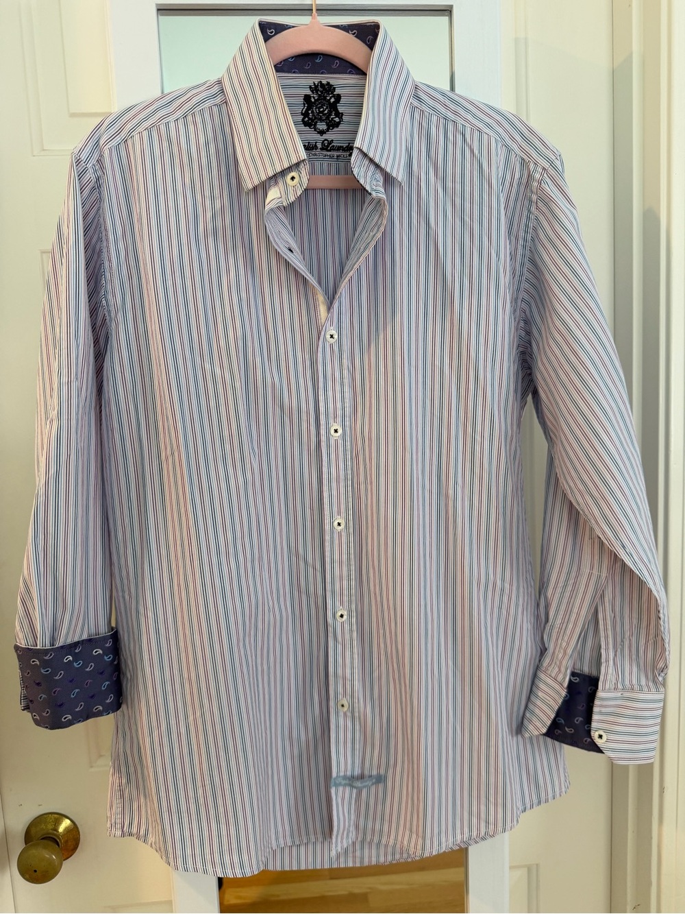 English Laundry by Christopher Wicks Men's Striped Button-Down